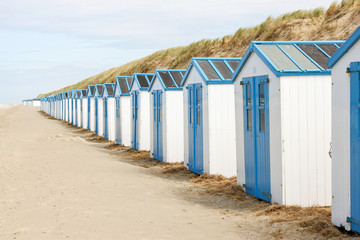 Fototapeta na wymiar Beachhouses, Isle of Texel, the Netherlands