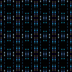 Seamless background with small and large scale stars. Repeat, endless pattern with shiny neon sparkles
