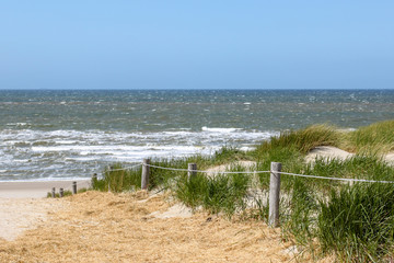 Dune at the Dutch North Sea. Wadden sea, Friesland, Texel.
