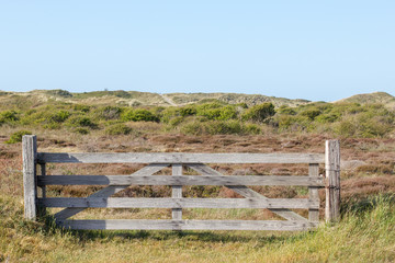 Fototapeta na wymiar wooden gate in landscape