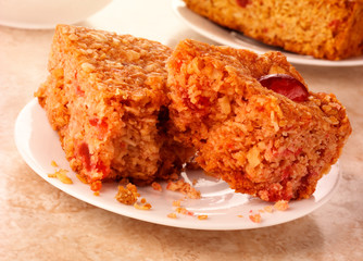 CHERRY AND COCONUT FLAPJACKS