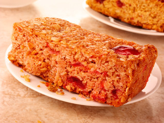 CHERRY AND COCONUT FLAPJACK