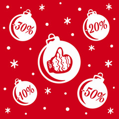 Christmas balls sale. Christmas and New Year's sale. Banner or poster for shopping store discount