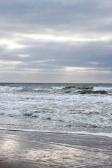 Fototapeta na wymiar Dutch North Sea. Wadden sea, Friesland, Texel.