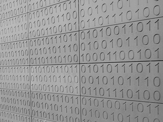 Obraz premium Binary code, zeroes and ones wall background texture