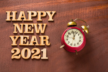 Happy New Year 2021 with clock