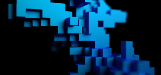 Abstract 3d rendering of a modern background with cubes. Minimalistic geometric design