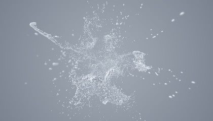 Abstract 3d rendering of paint splash. Cool liquid shape. Modern background design