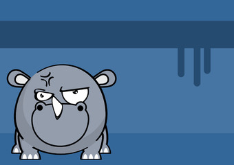cute baby rhino ball style cartoon expression background in vector format very easy to edit 