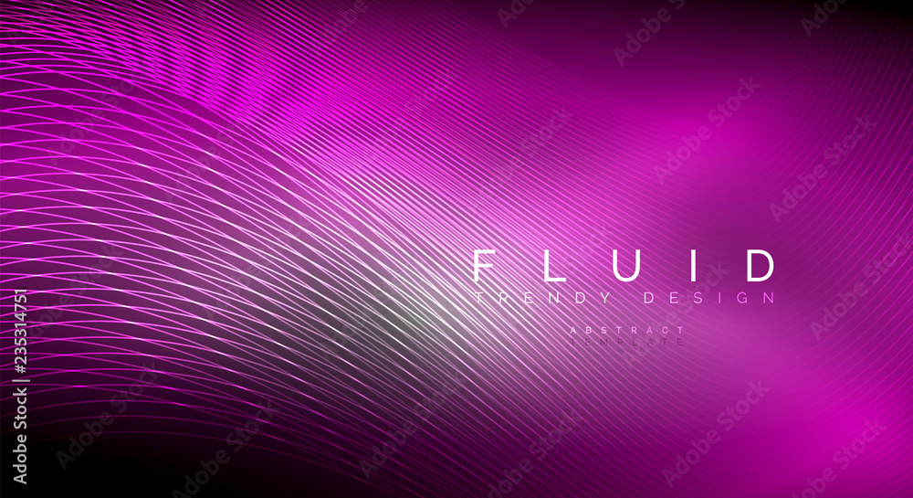 Wall mural digital flowing wave particles abstract background