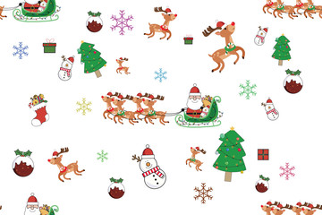 Seamless pattern for the New Year. Vector illustration of Christmas repeating wallpaper.