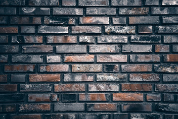 The texture of the brick wall in gray tone, brickwork, brick