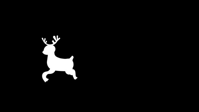 Running deer walking animation with optional luma matte. Alpha Luma Matte included. 4k video