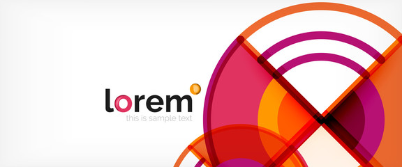 Circle abstract background, bright colorful round geometric shapes