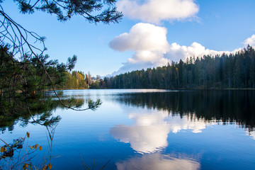 Fototapeta premium Lake view, Espoo, Finland