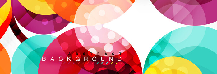 Abstract colorful geometric composition - multicolored circle background