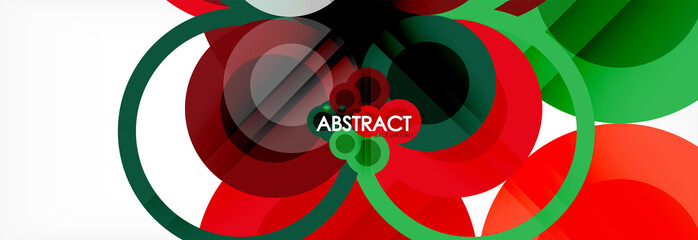 Abstract colorful geometric composition - multicolored circle background