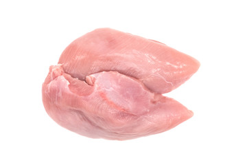 Raw chicken fillet (breast) isolated on white background