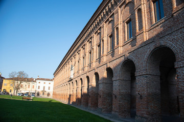 Naklejka premium Sabbioneta , Gallery on the central square of the city , Italy