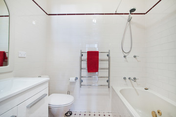 Spacious bathroom, clean, beautiful, luxurious, bright room