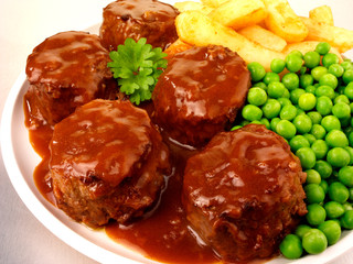 FAGGOTS, CHIPS AND PEAS