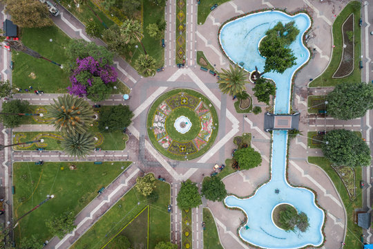 Aerial View of a plaza in Cochabamba, Bolivia