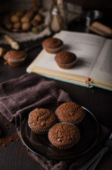 Chocolate muffins photography