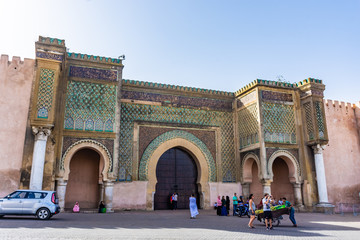 MEKNES, MOROCCO, 17 AUGUST 2018: Bab el Mansour Arch