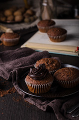 Chocolate muffins photography