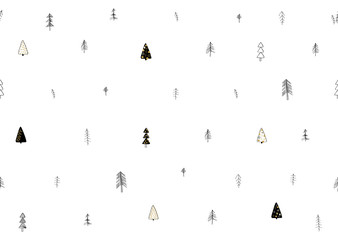 Fototapeta premium Winter forest seamless pattern. Fabric print element.