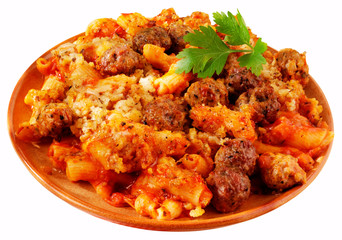 PENNE WITH MEATBALLS,CUT OUT