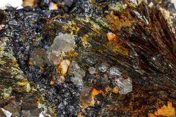 Macro mineral stone Arsenopyrite on a white background
