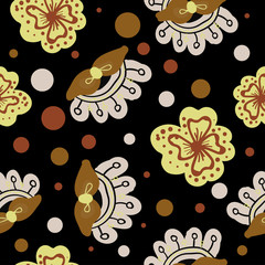 circles and flowers of different colors