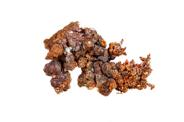 Macro mineral stone Copper on white background