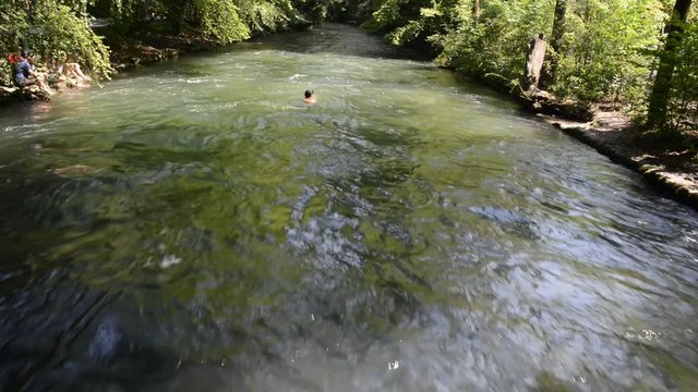 English Garden Isar River (Eisbach), Munich, Germany