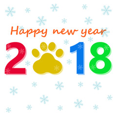 2018 Happy new year with snowflake.