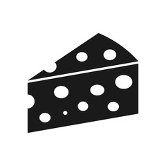 Black cheese icon, on the white background, for web site or mobile app.