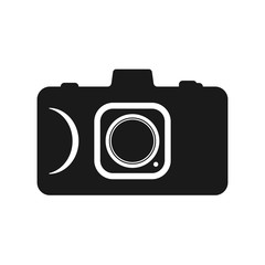 Black camera icon vector, for web site or mobile app. 