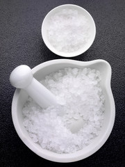 SEA SALT IN PESTLE AND MORTAR
