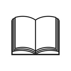 Book icon line, on the white background. Vector.