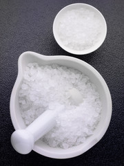 SEA SALT IN PESTLE AND MORTAR