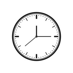 Simple black clock icon.