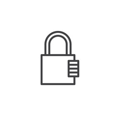 Padlock with code outline icon. linear style sign for mobile concept and web design. Lock password simple line vector icon. Symbol, logo illustration. Pixel perfect vector graphics