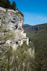Church built into a cliff face in Northern Italy