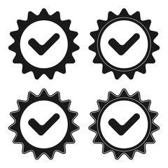Set approved certificate icon, quality guarantee. Flat design. On the white background. Vector.