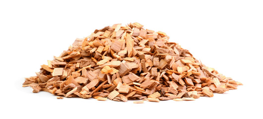 Wood chips isolated on white - Powered by Adobe