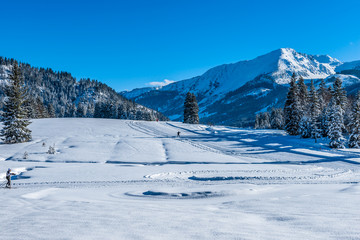 Langlaufloipe vom Unterjoch zum Tannheimer Tal Allgäu