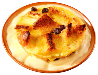 BREAD AND BUTTER PUDDING WITH CUSTARD