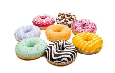 donuts in glaze isolated