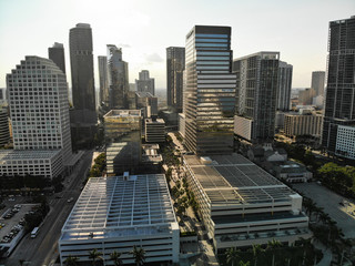 BRICKELL, FL, USA - APRIL 29, 2018: Aerial drone image of Brickell City Center in Miami, Florida